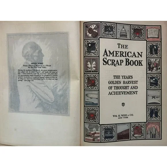 1928 American Scrap Book & European Scrap Book 2 Volume Set Wm H Wise Hardcovers - Picture 2 of 7